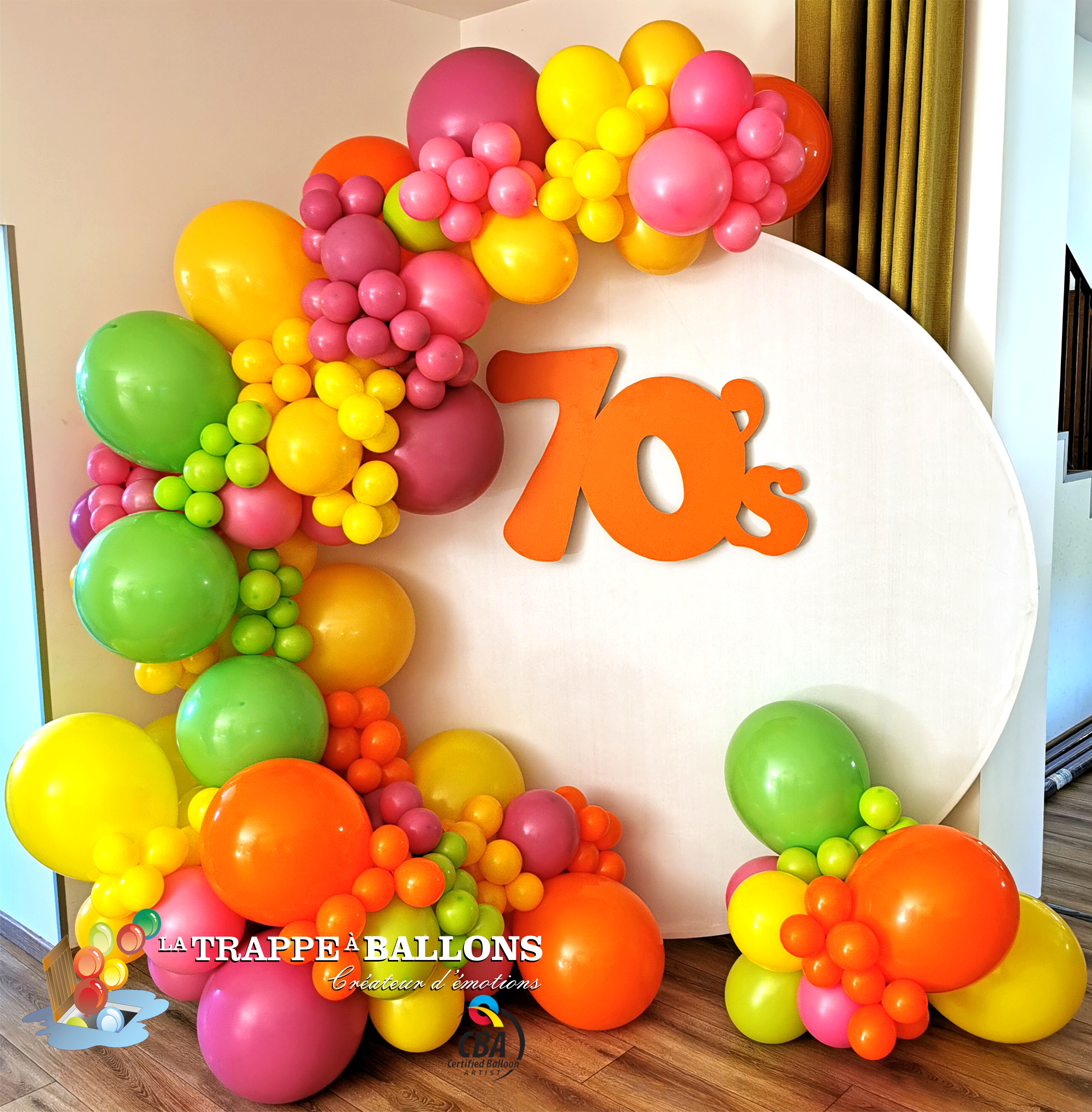 Décoration de fête d'anniversaire 70 ans en ballons Weyersheim, Alsace